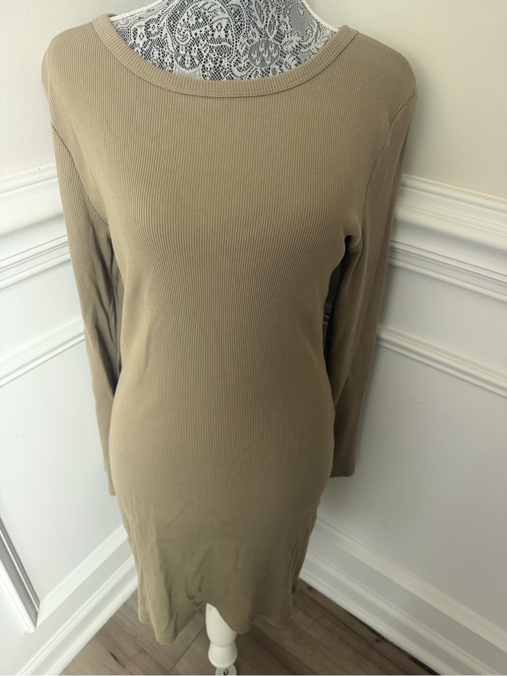 Universal Thread Womens Green Rib Knit Long Sleeve Dress Size L